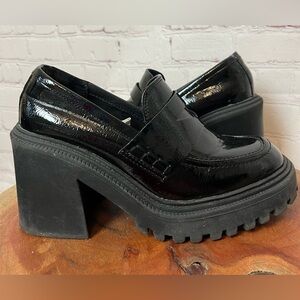 A New Day Patent Chunky Lug Sole Heeled Loafer